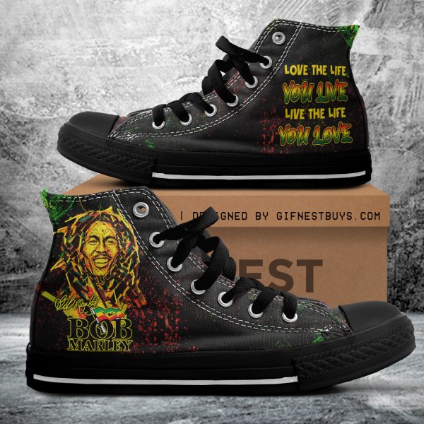 Bob Marley High Top Canvas Shoes - ANHNV 4205