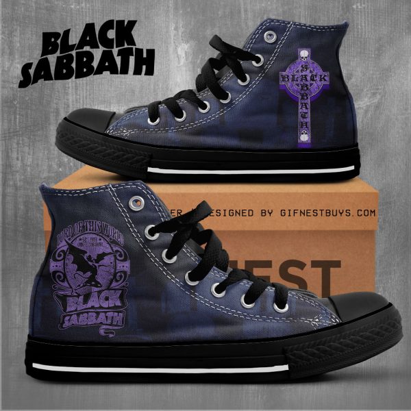 Black Sabbath High Top Canvas Shoes - NGHIAVT 1587