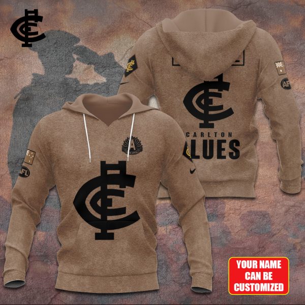 Personalized Carlton Football Club x Anzac Day 3D Apparel - TANTN 6121