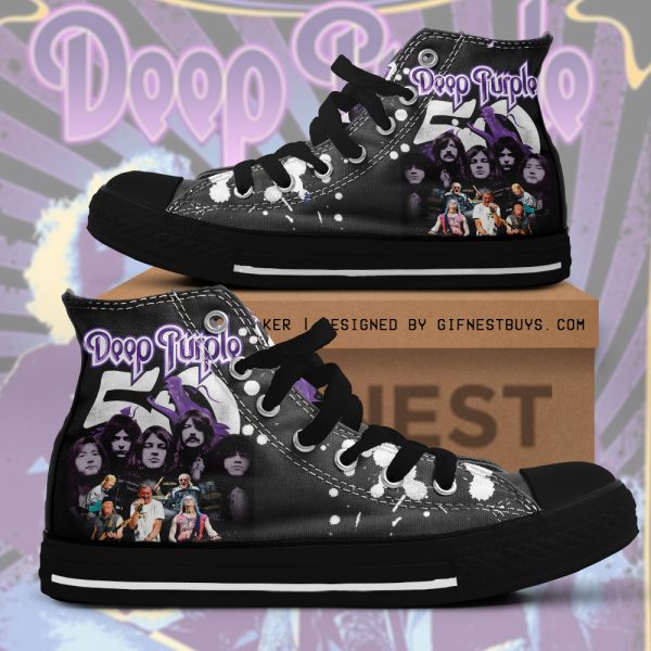 Deep Purple High Top Canvas Shoes - HUANNM 4764