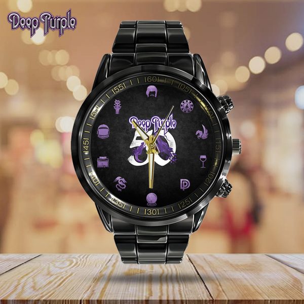 Deep Purple Black Stainless Steel Watch - TANTN 5830