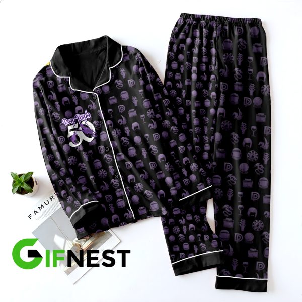 Deep Purple Button Down Pajamas Set – HOATT 4769