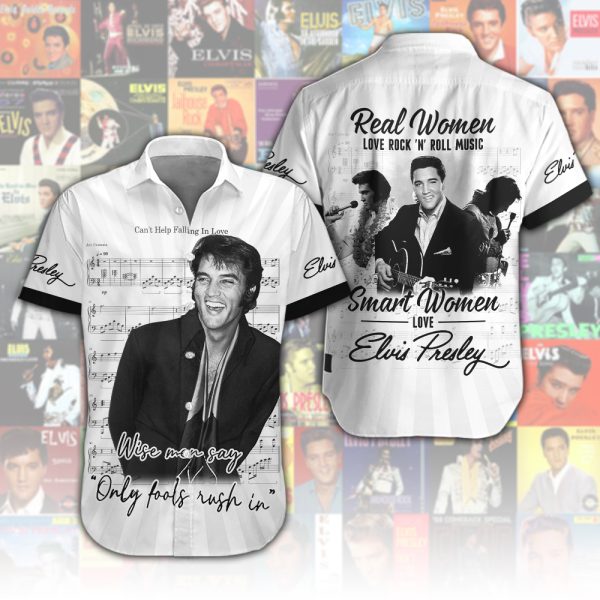 Elvis Presley Short Sleeve Dress Shirt - HUANNM 4651