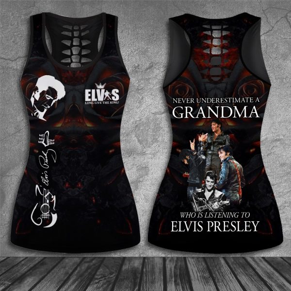 Elvis Presley Hollow Tank Top Leggings - HUANNM 4646