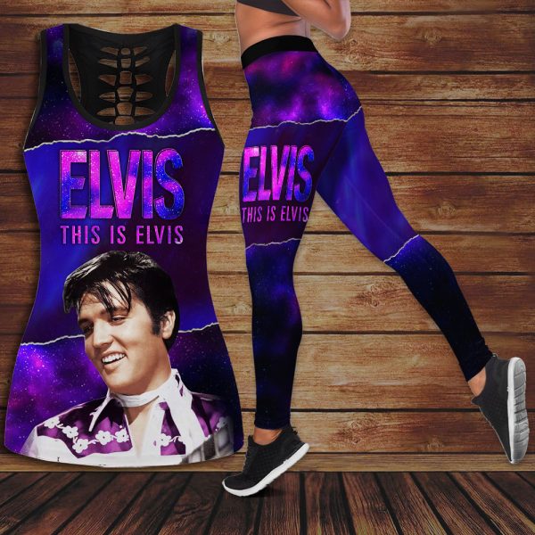 Elvis Presley Hollow Tank Top Leggings - VANDH 2695