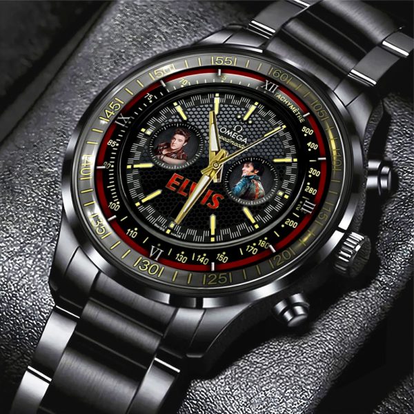 Elvis Presley x Omega Black Stainless Steel Watch - VANDH 2775