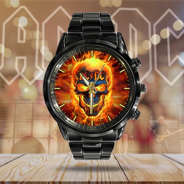 Rock Music Black Stainless Steel Watch - HUANNM 4890