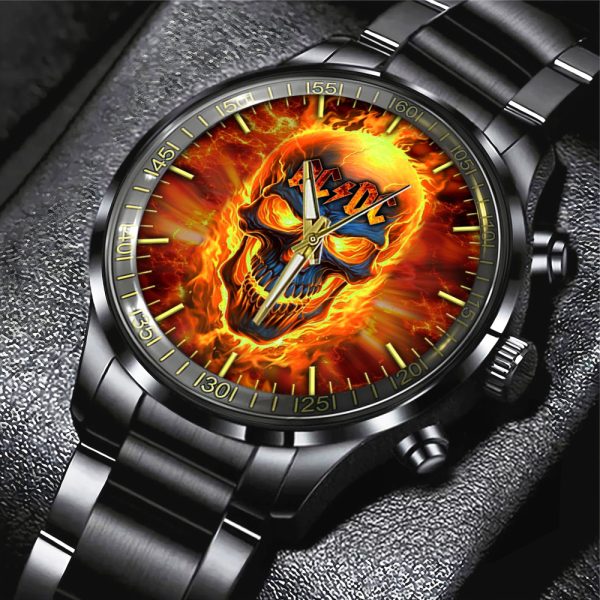 Rock Music Black Stainless Steel Watch - HUANNM 4890