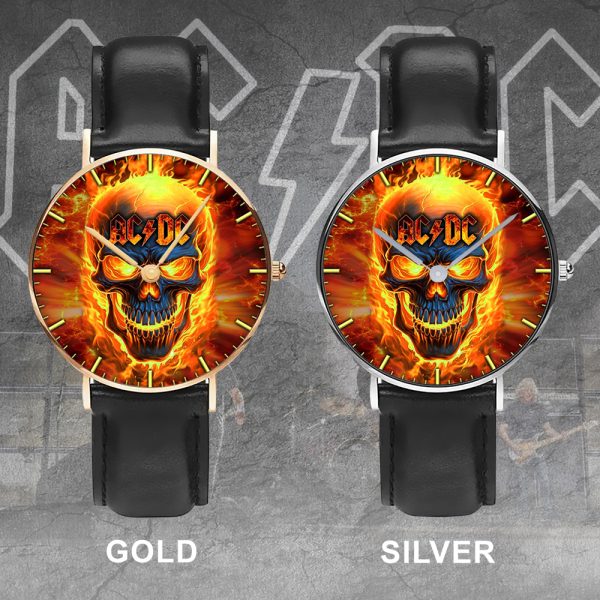 Rock Music Black Stitched Leather Watch - HUANNM 4890