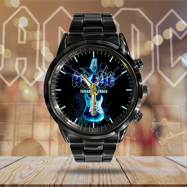 Rock Music Black Stainless Steel Watch - HUANNM 4891
