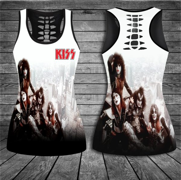Kiss Band Hollow Tank Top Leggings - HUANNM 689