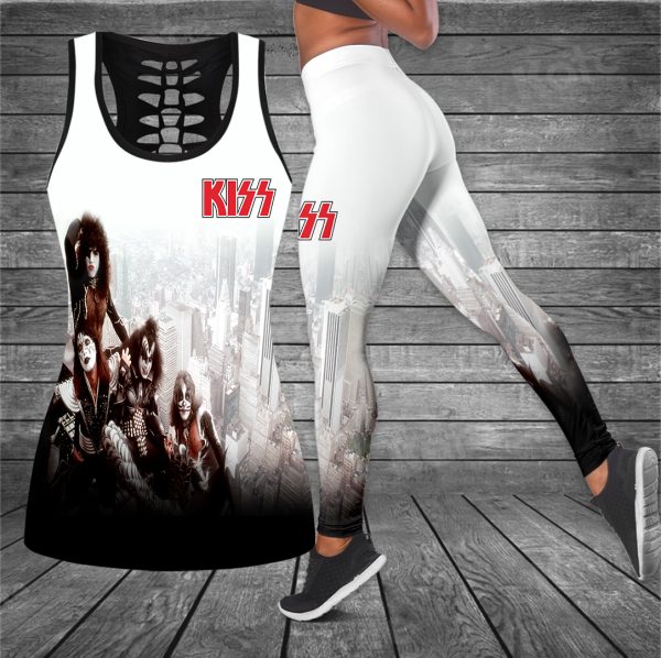 Kiss Band Hollow Tank Top Leggings - HUANNM 689