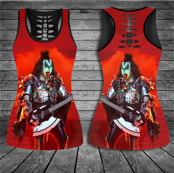 Kiss Band Hollow Tank Top Leggings - HUANNM 693.1