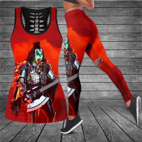 Kiss Band Hollow Tank Top Leggings - HUANNM 693.1