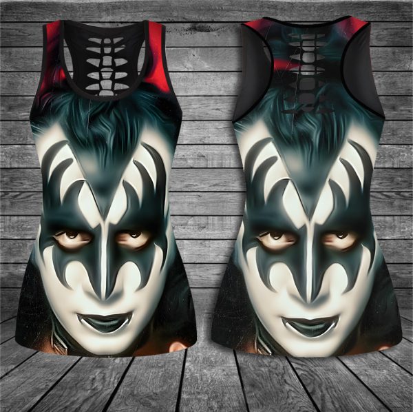 Kiss Band Hollow Tank Top Leggings - HUANNM 354