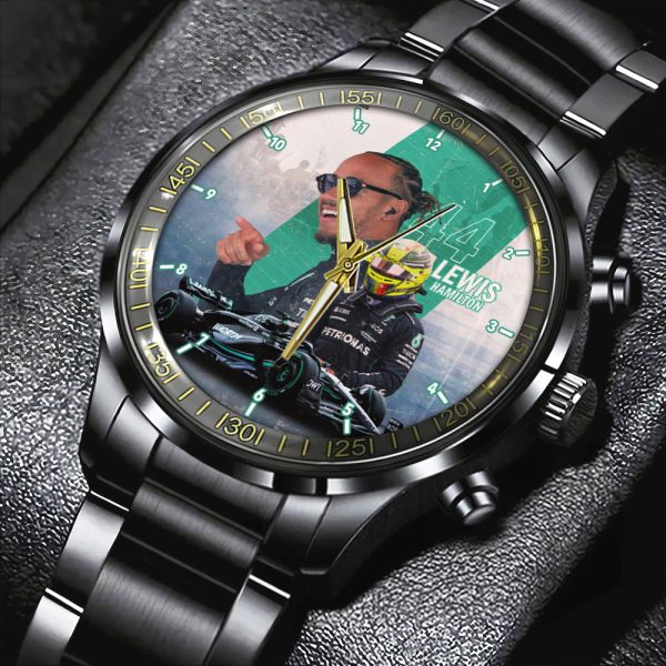 Mercedes-AMG Petronas F1 x Lewis Hamilton Black Stainless Steel Watch - HOATT 4636