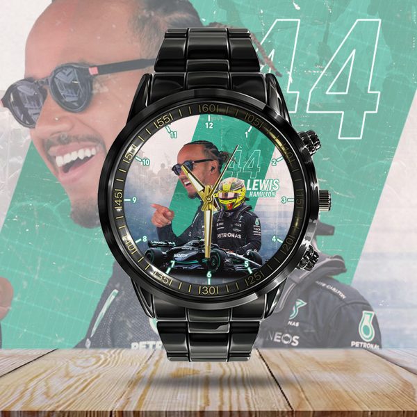 Mercedes-AMG Petronas F1 x Lewis Hamilton Black Stainless Steel Watch - HOATT 4636