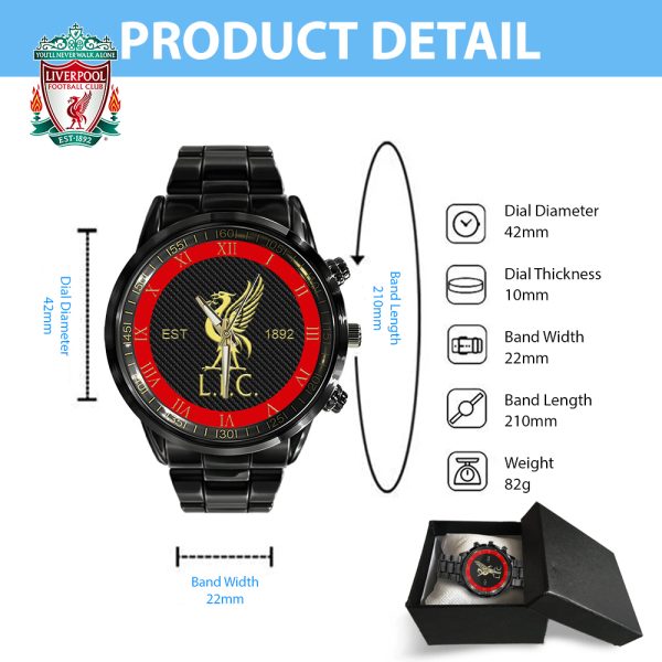 Liverpool FC Black Stainless Steel Watch - TANTN 5676