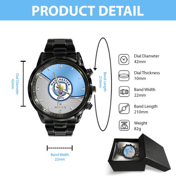 Manchester City x Rolex Black Stainless Steel Watch - MAITM 6416