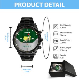 Personalized Golf Masters Tournament x Rolex Black Stainless Steel Watch - MAITM 6383