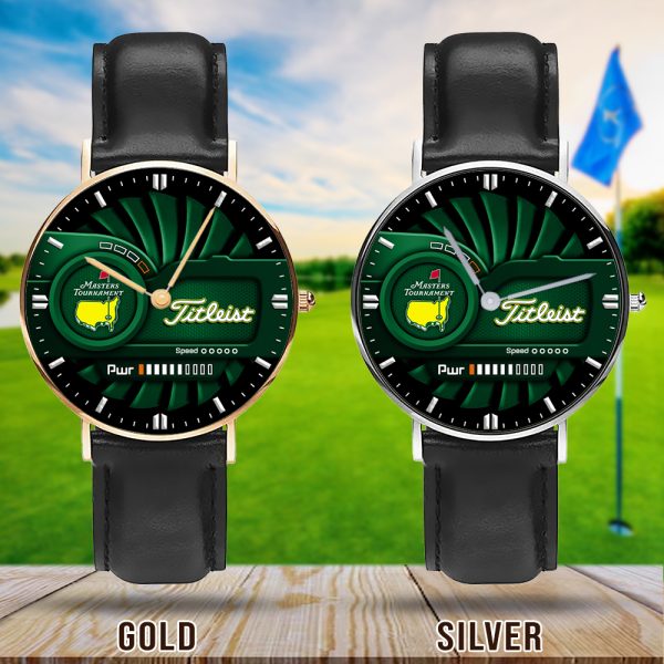 Golf Masters Tournament TITL Black Stitched Leather Watch - MAITM 6415