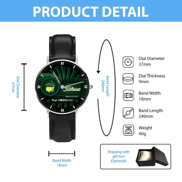 Golf Masters Tournament TITL Black Stitched Leather Watch - MAITM 6415
