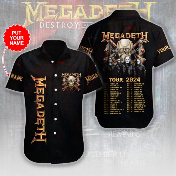 Personalized Megadeth Band Short Sleeve Dress Shirt - HUANNM 4901.1