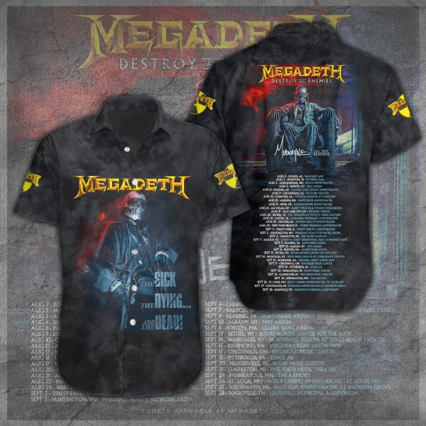 Megadeth Band Short Sleeve Dress Shirt - TANTN 6093