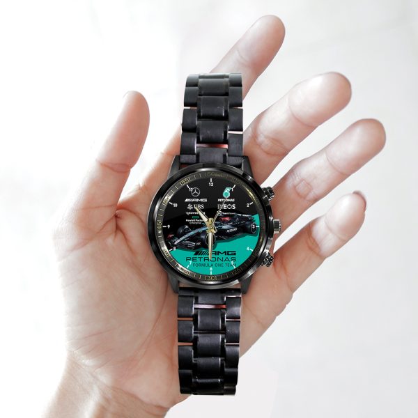 Mercedes-AMG Petronas F1 Black Stainless Steel Watch - HOATT 4684