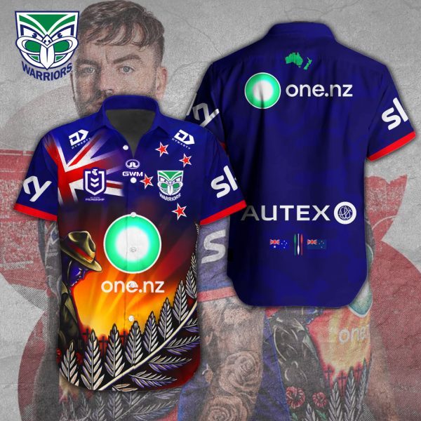 New Zealand Warriors Short Sleeve Dress Shirt - TANTN 6016