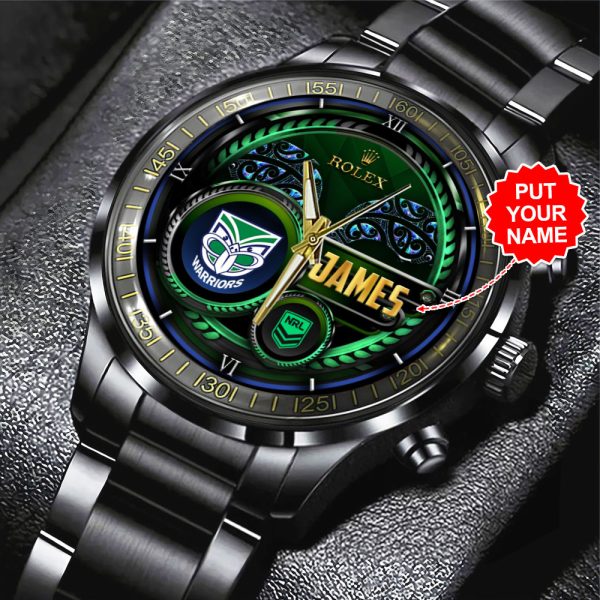 Personalized New Zealand Warriors x Rolex Black Stainless Steel Watch - VANDH 2779