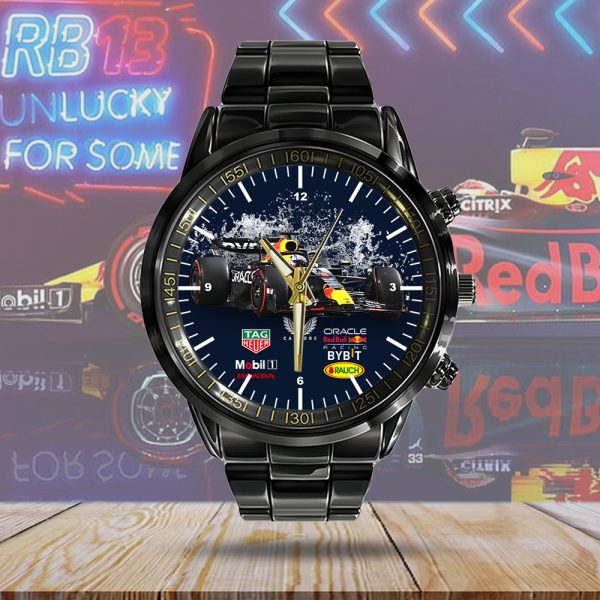 Red Bull Racing F1 Black Stainless Steel Watch - HOATT 4588