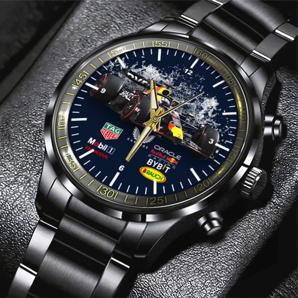 Red Bull Racing F1 Black Stainless Steel Watch - HOATT 4588