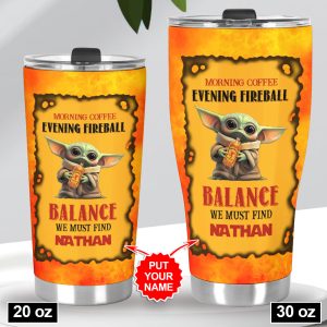 Personalized Star Wars Baby Yoda x Fireball Tumbler Cup - VANDH 2711