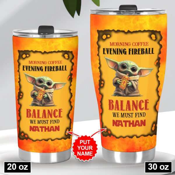 Personalized Star Wars Baby Yoda x Fireball Tumbler Cup - VANDH 2711