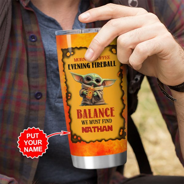 Personalized Star Wars Baby Yoda x Fireball Tumbler Cup - VANDH 2711
