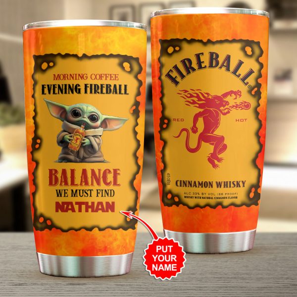 Personalized Star Wars Baby Yoda x Fireball Tumbler Cup - VANDH 2711