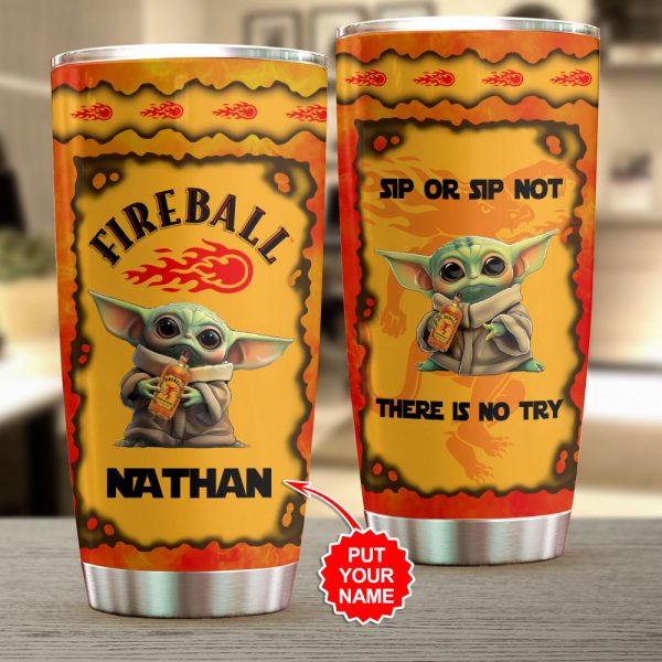 Personalized Star Wars Baby Yoda x Fireball Tumbler Cup - VANDH 2723