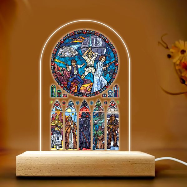 Star Wars Led Light with Wooden Base (7 Colors) - TANTN 5901
