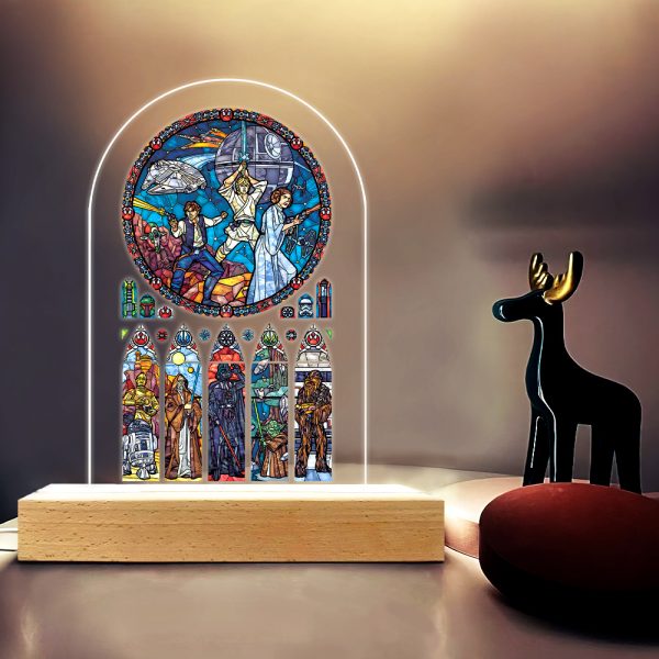 Star Wars Led Light with Wooden Base (7 Colors) - TANTN 5901
