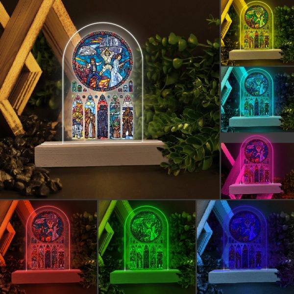 Star Wars Led Light with Wooden Base (7 Colors) - TANTN 5901