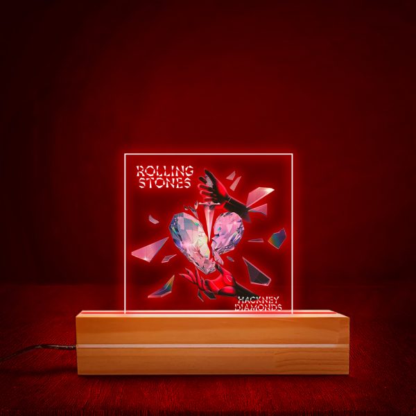 The Rolling Stones Led Light with Wooden Base (7 Colors) - MAITM 6437