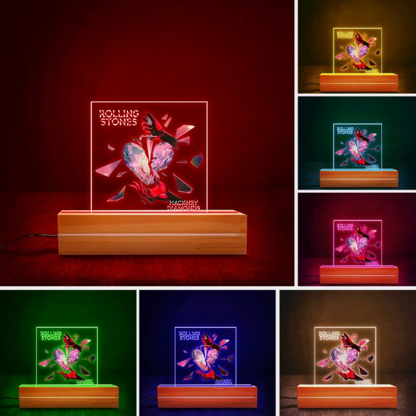 The Rolling Stones Led Light with Wooden Base (7 Colors) - MAITM 6437