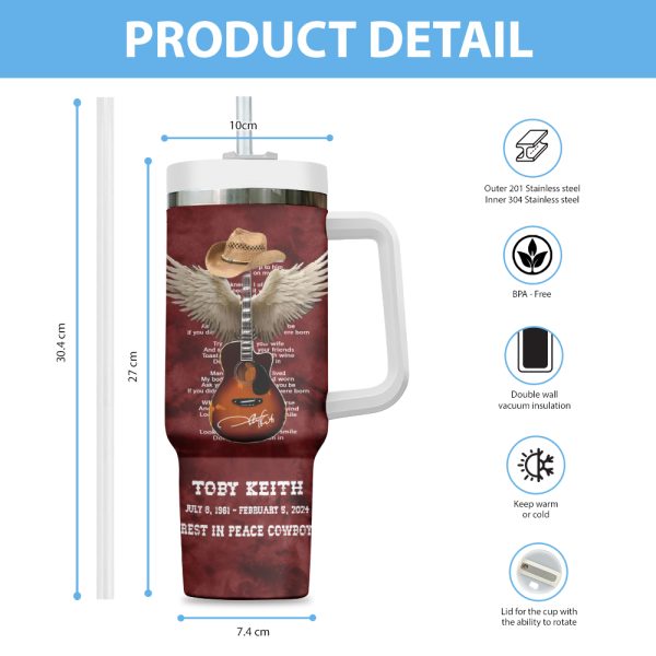 Toby Keith 40oz Stanley Tumbler - HUANNM 4355