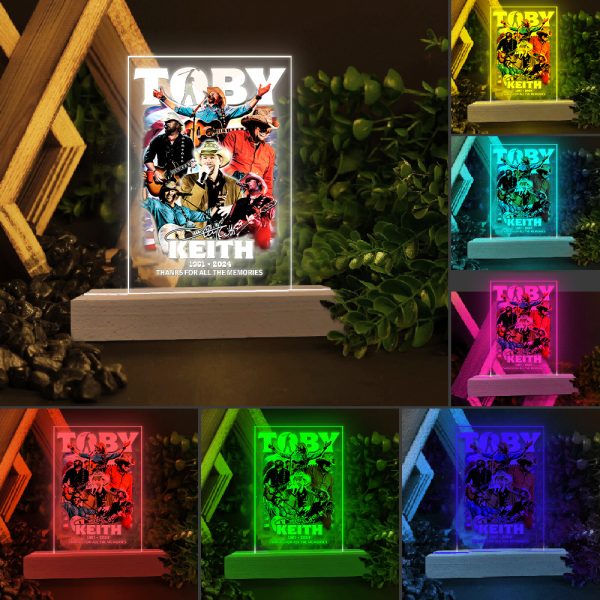 Toby Keith Led Light with Wooden Base (7 Colors) - TANTN 5727