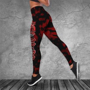 Rock Music Hollow Tank Top Leggings - HUANNM 5016