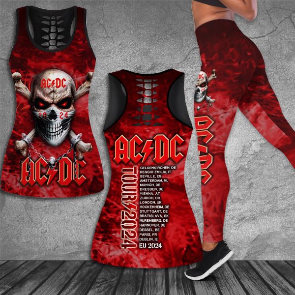 Rock Music Hollow Tank Top Leggings - HUANNM 5014