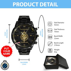 Personalized Club Brugge K.V. Black Stainless Steel Watch - HUANNM 5215