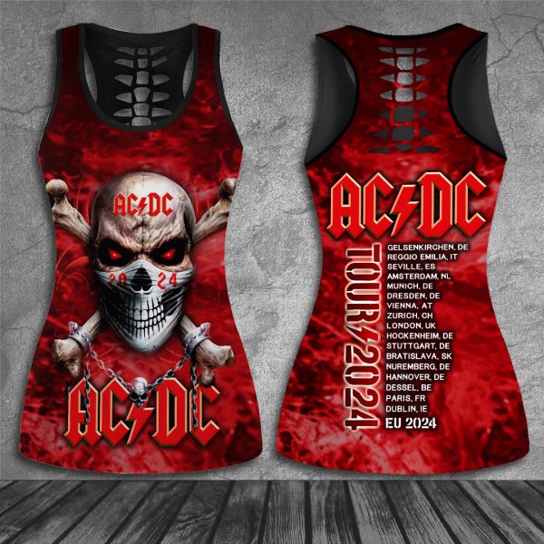 Rock Music Hollow Tank Top Leggings - HUANNM 5014