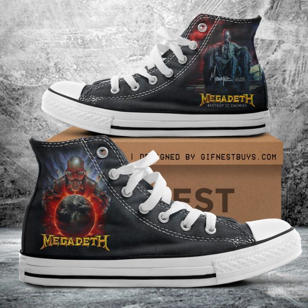 Megadeth Band High Top Canvas Shoes - ANHNV 4381